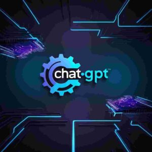 ¿Qué es ChatGPT? Interface with futuristic digital elements.